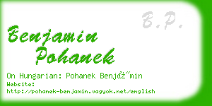 benjamin pohanek business card